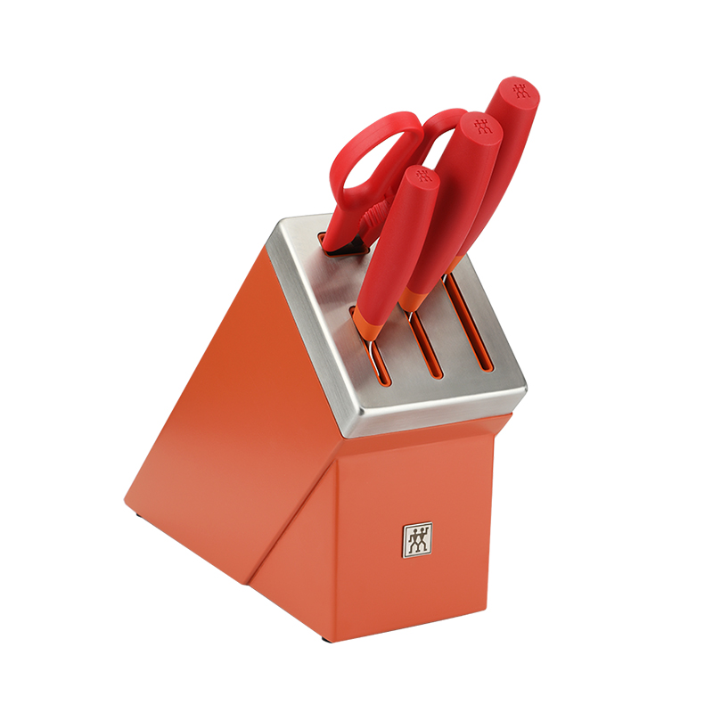 双立人 54350-015-722  NOW S 自磨刀架5件套石榴红  单位：套 红色